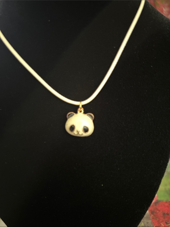 kids jewelry Jewelry - Gold Panda Pendant Necklace in Cream and Black - Women's Jewelry
